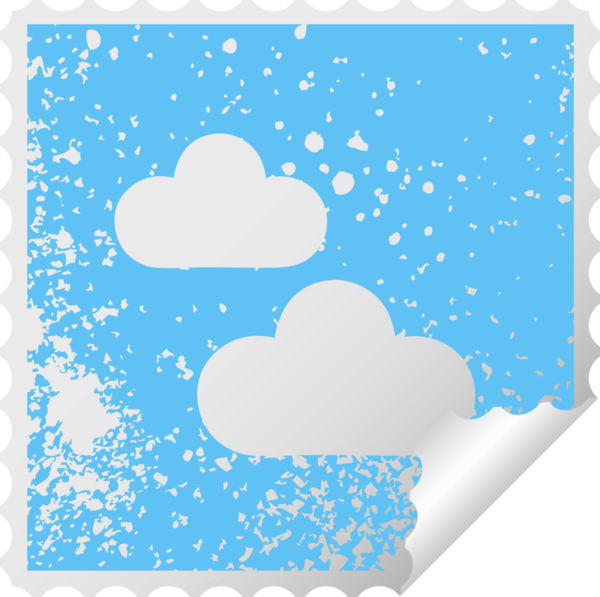 Bir insan tarafından çizilmiş kar bulutunun kareli çıkartması.