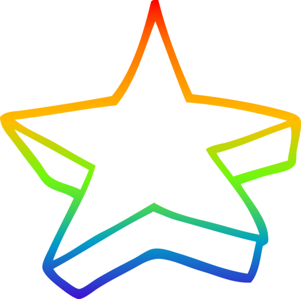 Bir insan tarafından çizilmiş gökkuşağı gradyan çizgi çizimi.