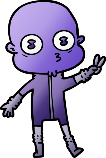 Bir insan tarafından çizilmiş garip kel uzay adamı çizgi filmi.