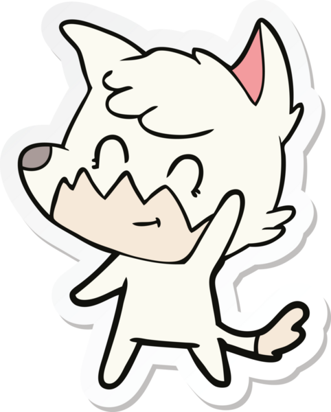 Bir insan tarafından çizilmiş bir çizgi film tilkisinin çıkartması.