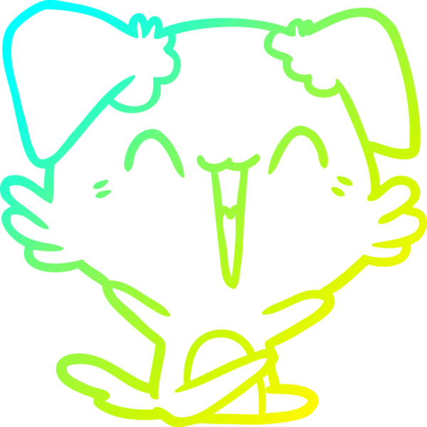 Bir insan tarafından çizilmiş küçük mutlu bir köpek çizgi filmi.