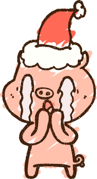 Bir insan tarafından çizilmiş neşeli domuz tebeşiri.