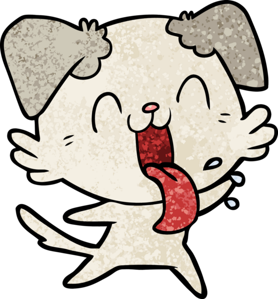 Bir insan tarafından çizilmiş nefes nefese bir köpek.