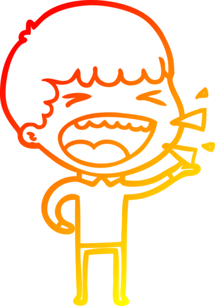 Bir insan tarafından çizilmiş gülen adamın sıcak çizgi çizimi.