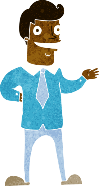 Bir insan tarafından çizilmiş karikatür satıcısı.