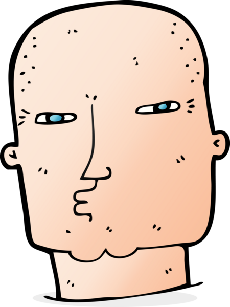 Bir insan tarafından çizilmiş kel, sert adam.