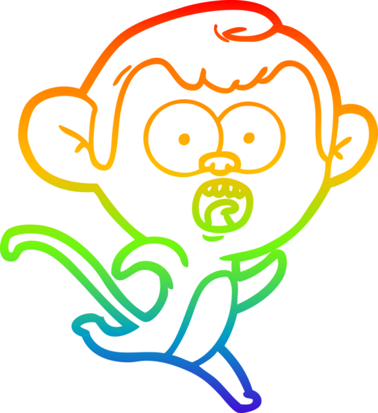 gökkuşağı gradyan çizgi çizimi bir insan tarafından çizilmiş bir maymun tarafından şok edildi