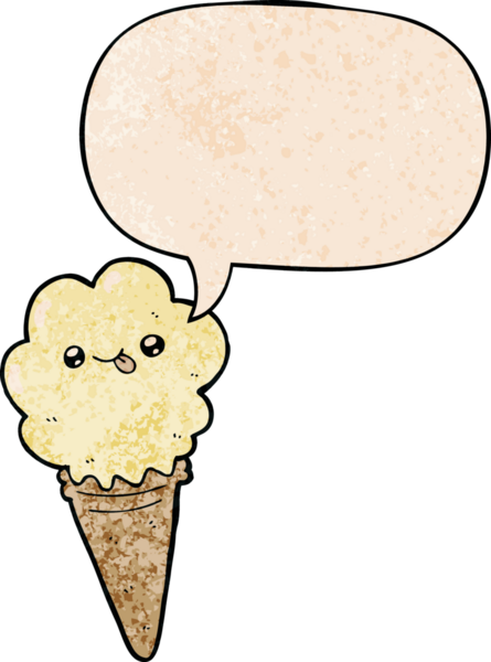 Bir insan tarafından çizilmiş eski moda konuşma baloncuklu çizgi film dondurması.