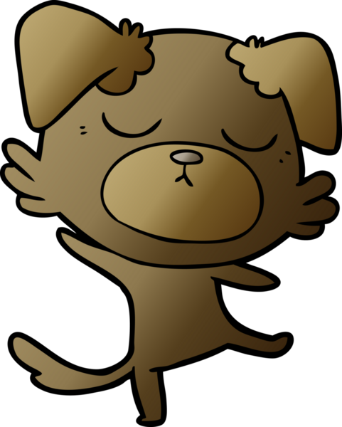 Bir insan tarafından çizilmiş şirin bir çizgi film köpeği.