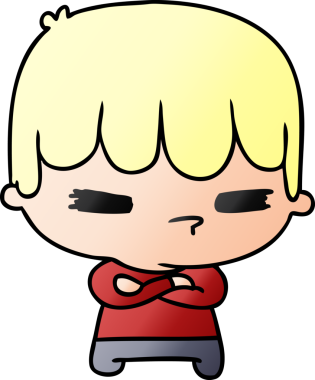 Bir kawaii 'nin insan tarafından çizilmiş sevimli çapraz çocuk çizimi.