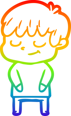 gökkuşağı gradyan çizgi çizimi bir insan tarafından çizilmiş mutlu bir çocuk