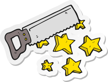 Bir insan tarafından çizilmiş bir karikatür çıkartması.