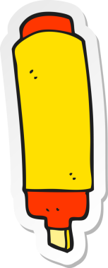 Bir insan tarafından çizilmiş karikatür etiketi.