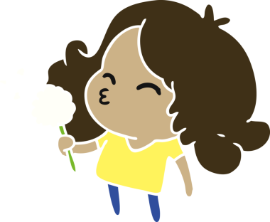 Bir insan tarafından çizilmiş tatlı bir kawai kızının serbest çizimi.