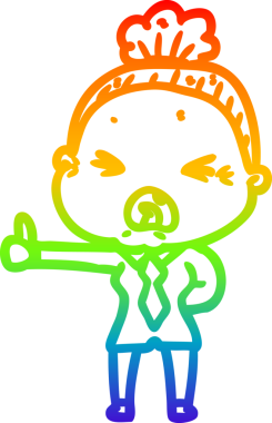 Bir insan tarafından çizilmiş kızgın yaşlı bir kadının çizimi.