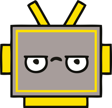 Bir insan tarafından çizilmiş güzel bir robot kafası karikatürü.