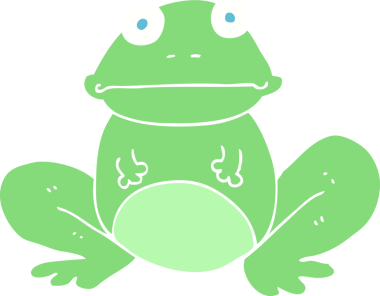 Bir insan tarafından çizilmiş kurbağanın düz renk çizimi