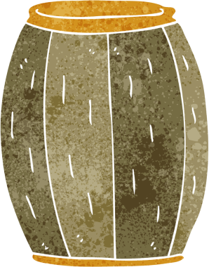 Bir insan tarafından çizilmiş bira fıçısı.