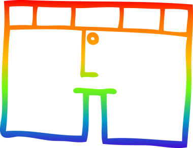 Gökkuşağı gradyan çizgisi bir insan tarafından çizilmiş bir iç çamaşırı.