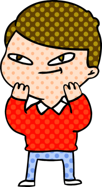 Bir insan tarafından çizilmiş çizgi film çocuğu.