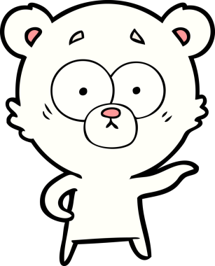 Bir insan tarafından çizilmiş kutup ayısı karikatürü