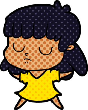 Bir insan tarafından çizilmiş ilgisiz bir kadın çizgi filmi.