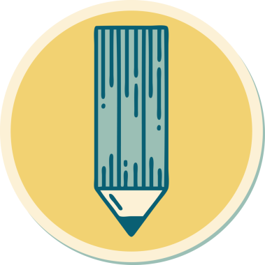 Bir insan tarafından çizilmiş kalemin geleneksel stiliyle dövme çıkartması.