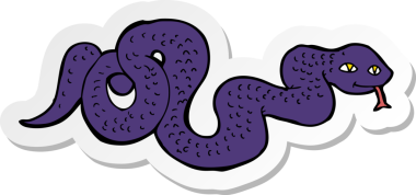 Bir insan tarafından çizilmiş çizgi film yılanının çıkartması.