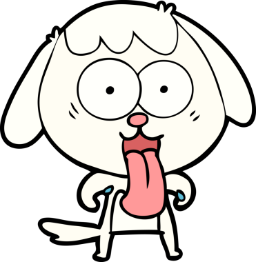 Bir insan tarafından çizilmiş şirin bir çizgi film köpeği.