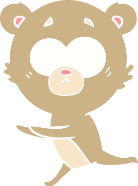 Bir insan tarafından çizilmiş kaygılı ayı düz renk karikatürü