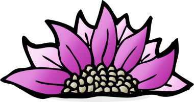 Bir insan tarafından çizilmiş karikatür çiçeği