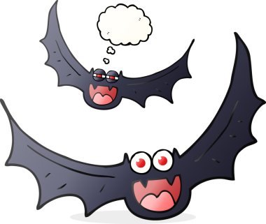 Serbest çizim düşünce baloncuğu cadılar bayramı yarasaları bir insan tarafından çizildi