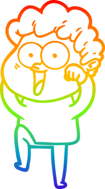 Bir insan tarafından çizilmiş mutlu bir adamın çizgi çizimi.