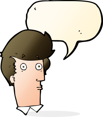 bir insan tarafından çizilmiş konuşma baloncuğu ile karikatür şaşırmış ifade