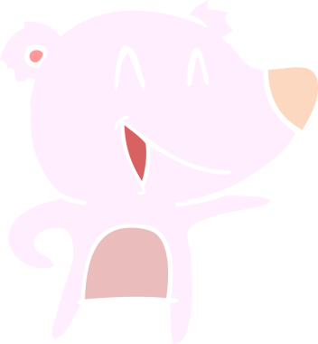 Gülen ayı düz renkli çizgi film bir insan tarafından çizildi.