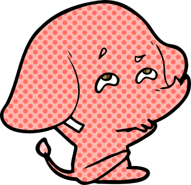 Bir insan tarafından çizilmiş karikatür fili