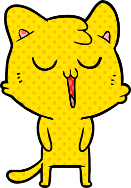 Bir insan tarafından çizilmiş çizgi film kedisi.