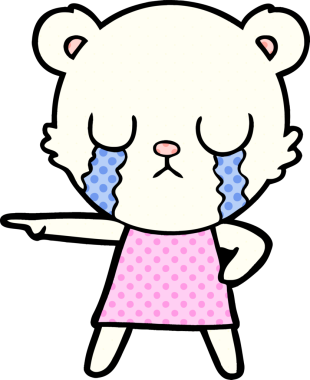 Ağlayan kutup ayısı bir insan tarafından çizilmiş.