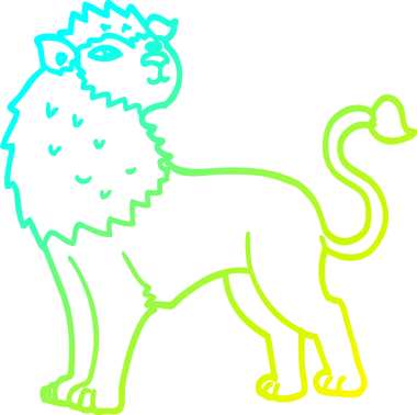 Bir insan tarafından çizilmiş karikatür aslanı çizimi.