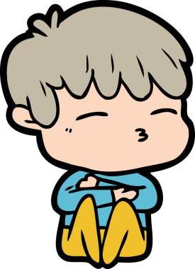 Bir insan tarafından çizilmiş meraklı bir çocuk.