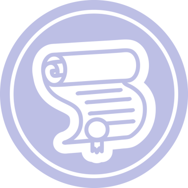 diploma sertifikası dairesel simgesi bir insan tarafından çizilmiş