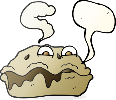 Bir insan tarafından çizilmiş serbest konuşma balonu karikatürü sıcak turta