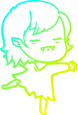 Soğuk gradyan çizgisi, bir insan tarafından çizilen ölümsüz vampir kızın çizimi.