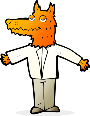 bir insan tarafından çizilmiş tilki çizgi filmi