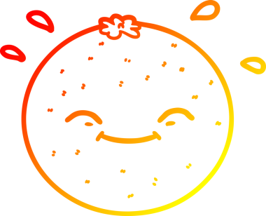 Bir insan tarafından çizilmiş sıcak çizgi portakal.