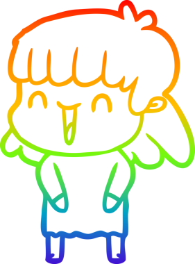 gökkuşağı gradyan çizimi bir insan tarafından çizilmiş bir karikatür kadın