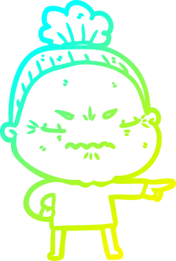 Bir çizgi film çizimi, bir insan tarafından çizilmiş yaşlı bir kadını rahatsız ediyordu.