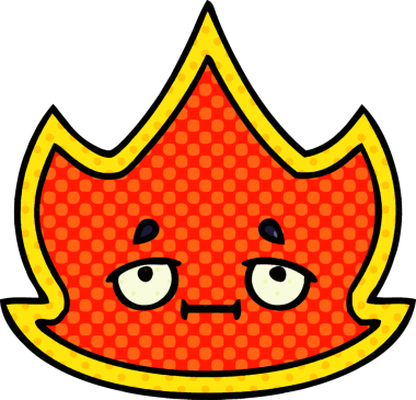 Bir insan tarafından çizilmiş çizgi roman tarzı bir ateş.