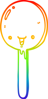 gökkuşağı gradyan çizgi çizimi bir insan tarafından çizilmiş şeker lolipopu