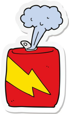 Bir insan tarafından çizilmiş karikatür soda kutusu etiketi.